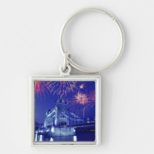 Great Britain, London. Fireworks over the Tower Key Ring