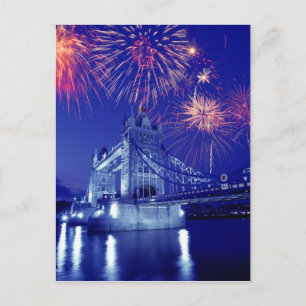 Great Britain, London. Fireworks over the Tower Postcard