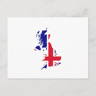 Great Britain Map Flag Postcard