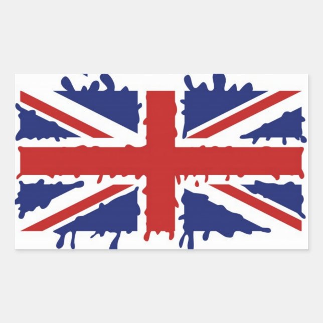 Great britain paint flag rectangular sticker (Front)