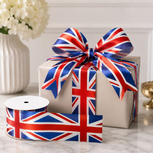 Great Britain United Kingdom British UK Flag  Satin Ribbon