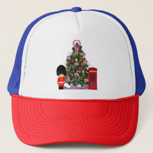 Great Britian Christmas Tree Euro British Europe  Trucker Hat