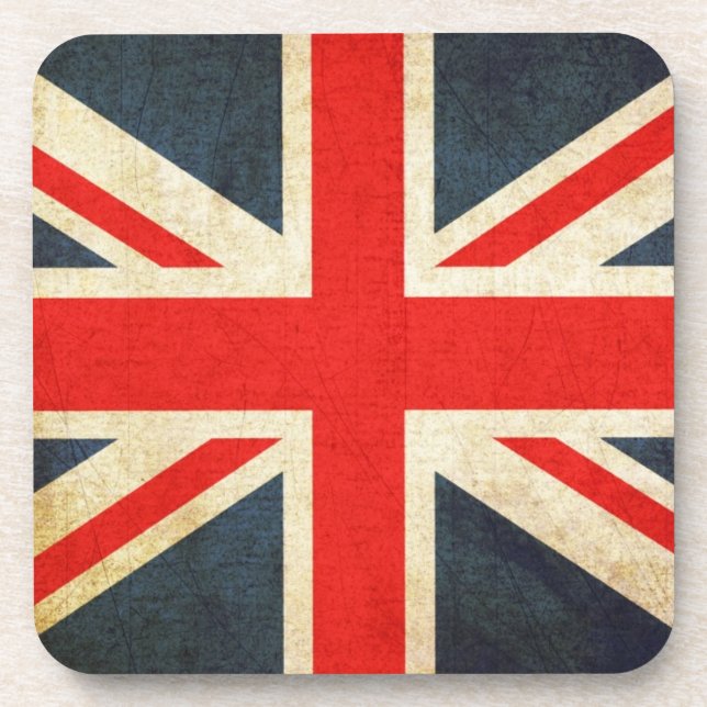 Great Britian Flag in Grunge Coaster (Front)