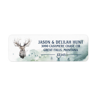 Great Buck Rustic Forest Hunting Return Address