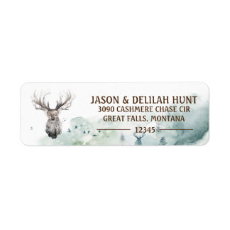 Great Buck Rustic Forest Hunting Return Address