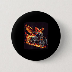 Great Burning Motorcycle For Boys And Girls 6 Cm Round Badge