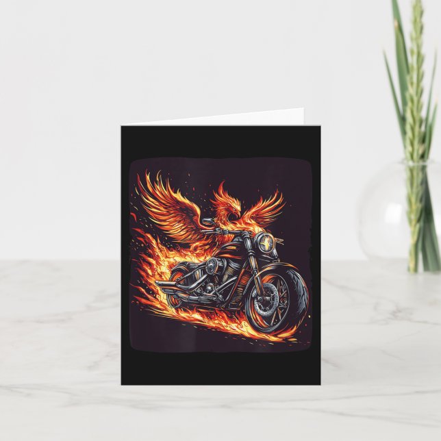 Great Burning Motorcycle For Boys And Girls  Card (Front)