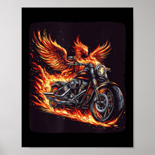Great Burning Motorcycle For Boys And Girls  Poster