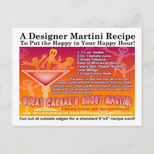 Great Caesar's Ghost Halloween Martini Recipe Post Postcard