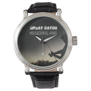 Great Catch - Artsy Fisherman Fishing Personalized Watch