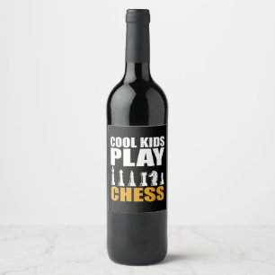 Great Chess Kids Chess Piece Girls Boys Wine Label