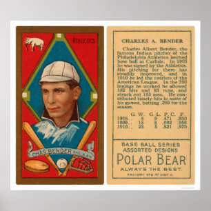 Great Chief Bender Athletics Baseball 1911 Poster