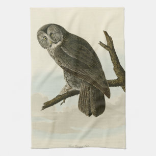 Great Cinereous Owl from Audubon Birds of America Tea Towel