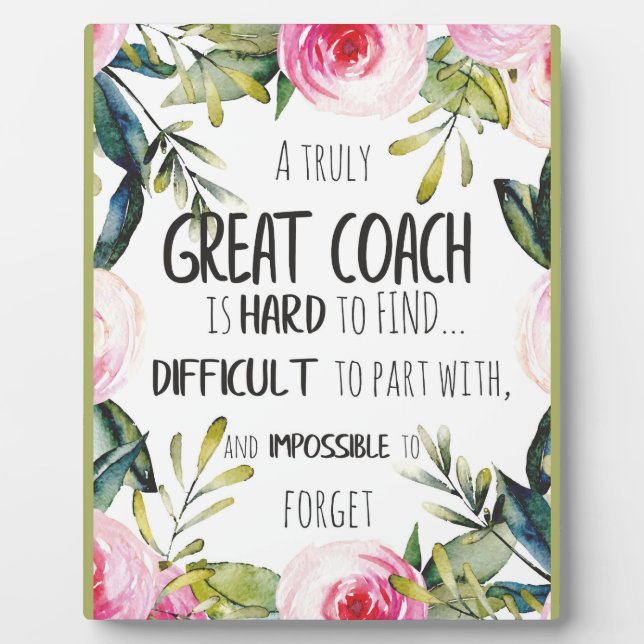 Great Coach typography Office decor Coach gift Plaque (Front)