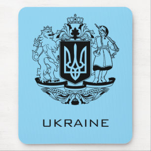 Great Coat of Arms of Ukraine Monochrome Fine Art Mouse Mat