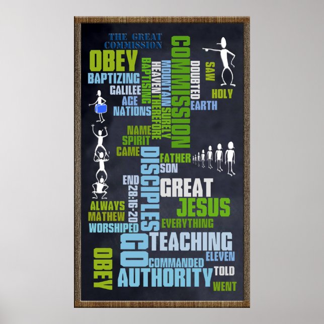 Great Commission Mathew 28 Chalkboard Poster (Front)