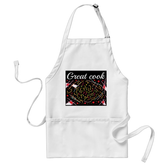 Great cook logo pattern black mixed colours standard apron (Front)