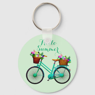 Great Cool Amazing Green bicycles Flowers  Key Ring