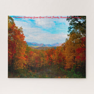 Great Creek  Smoky Mountains. Christmas Greetings Jigsaw Puzzle