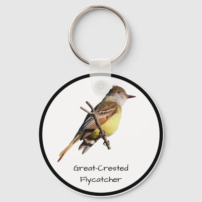 Great-Crested Flycatcher Key Ring (Front)