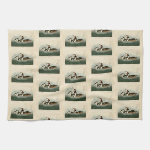 Great Crested Grebe - Audubon's Birds of America Tea Towel