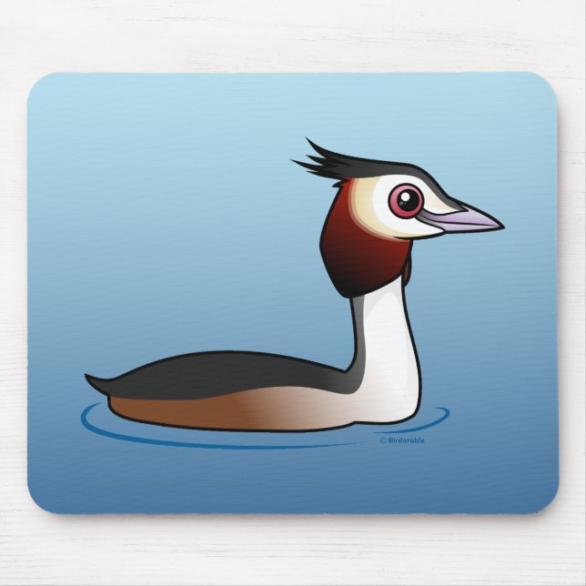 Great Crested Grebe Mouse Mat (Front)