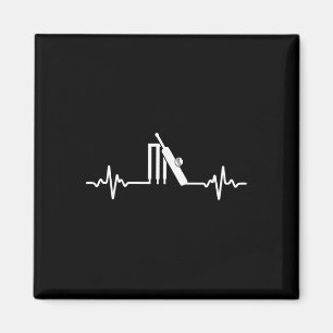 Great Cricket Heartbeat Design Gift Cricket Player Magnet