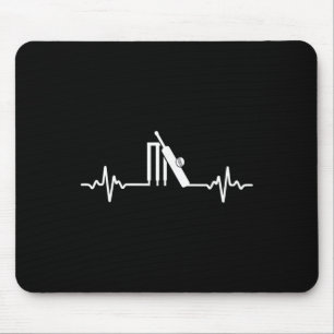 Great Cricket Heartbeat Design Gift Cricket Player Mouse Mat