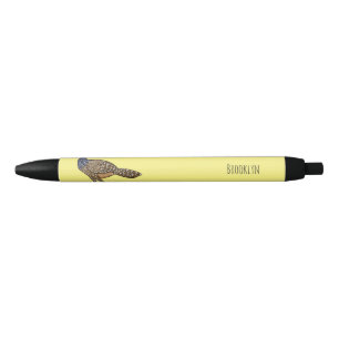 Great curassow bird cartoon illustration black ink pen