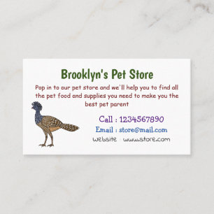 Great curassow bird cartoon illustration  business card
