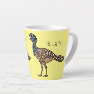 Great curassow bird cartoon illustration  latte mug