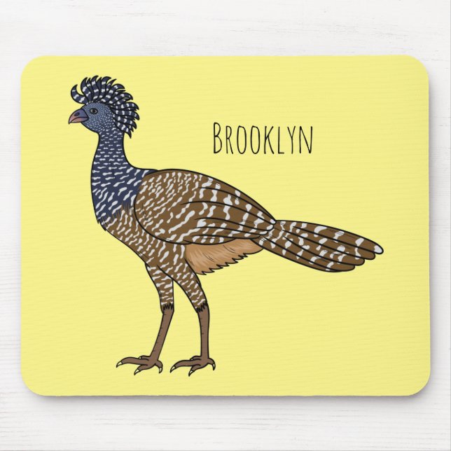 Great curassow bird cartoon illustration mouse mat (Front)