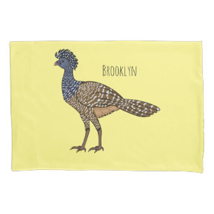 Great curassow bird cartoon illustration  pillowcase