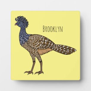 Great curassow bird cartoon illustration plaque