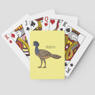 Great curassow bird cartoon illustration playing cards