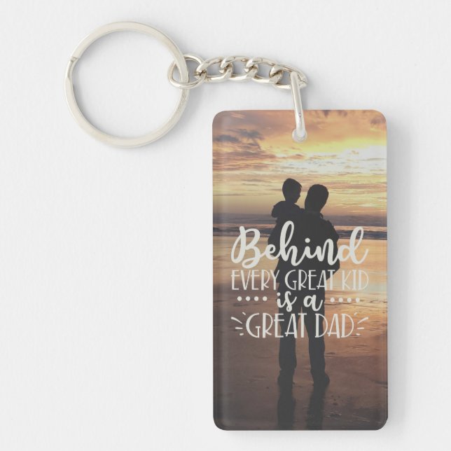 Great Dad Cute Father's Day Photo Key Ring (Front)