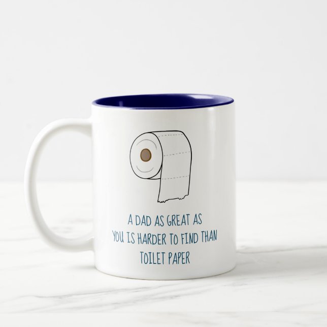 Great Dad Funny Gift Fathers Day from Son Daughter Two-Tone Coffee Mug (Left)