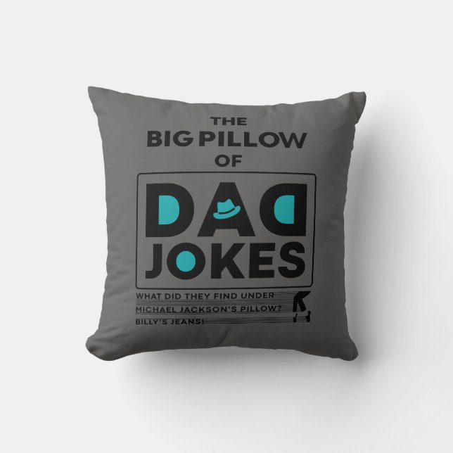 Great Dad Jokes Design Text With Grey Background Cushion (Front)