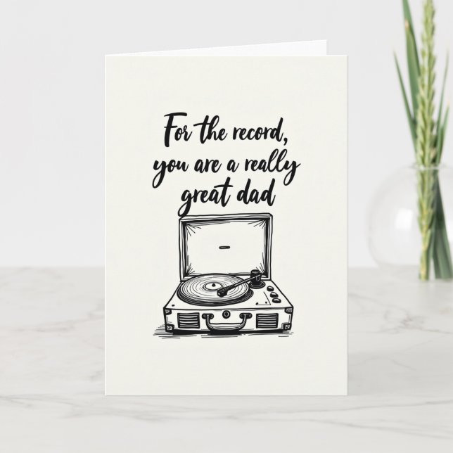 Great Dad Record Player Card (Front)