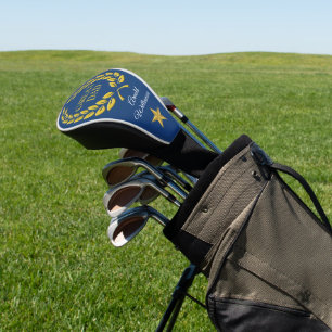 GREAT DAD text Victory Wreath & Star personalise Golf Head Cover