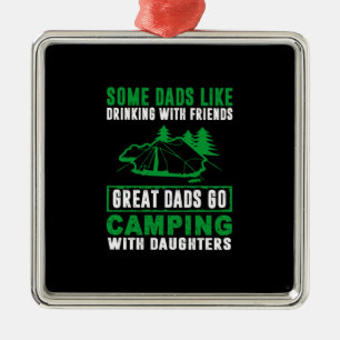 Great Dads Camping With Daughters Metal Tree Decoration