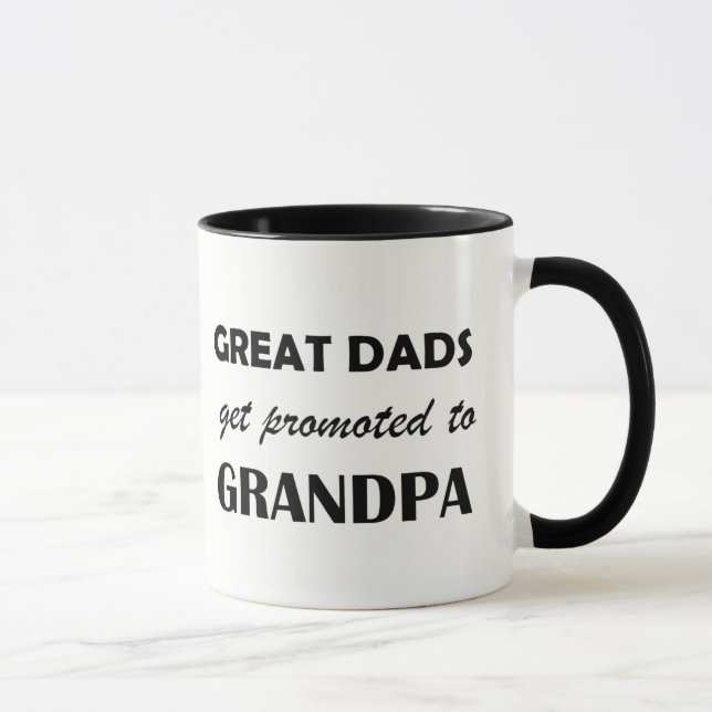 Great Dads Get Promoted to Grandpa Coffee Mug Mugs (Right)