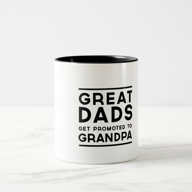 Great Dads Get Promoted To Grandpa Two-Tone Coffee Mug (Center)