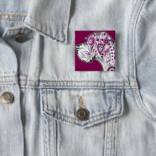 Great Dane 15 Cm Square Badge