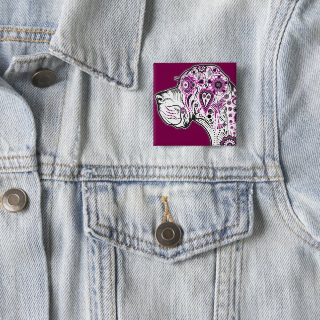 Great Dane  15 Cm Square Badge (In Situ)