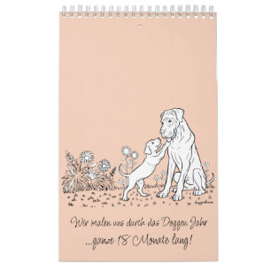 Great Dane 18-Month Colouring Personalised Calendar