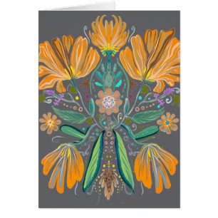 Great Dane abstract floral Invitation