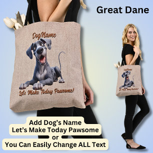 Great Dane - Add Dog's Name, Change Text Tote Bag