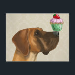 Great Dane and Cupcake Postcard<br><div class="desc">Pets</div>