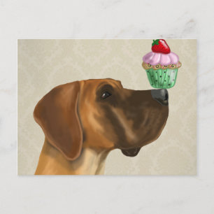 Great Dane and Cupcake Postcard